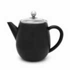 Bredemeijer Teapot Double Wall Duet Design Eva 1.1L In Matt Black With Stainless Steel Lid
