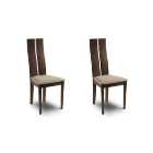 Cayman Set of 2 Dining Chairs, Walnut Faux Leather