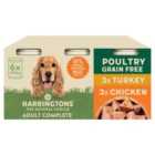 Harringtons Poultry Wet Dog Food Cans Multi Pack 6 x 400g