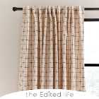Nomadic Check Unlined Ecru Hidden Tab Top Curtains