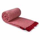 Emma Barclay 100% Recycled Cotton Herringbone Throw - Red