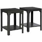 HOMCOM Industrial Two-Piece Side Tables 2-tier Living Room Tables With Storage