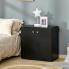 HOMCOM Freestanding Storage Cabinet With Two Shelves Wooden Sideboard - Black