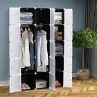 HOMCOM Cube DIY Wardrobe Portable Interlocking Plastic Modular Closet Cabinet