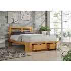 New Bretton Solid Wood Bed Frame 4Ft 6 Double Oak Effect
