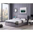 Carmel 5Ft King Grey Fabric Ottoman Bed Frame