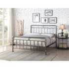 Cilcain Metal Bed Frame 4Ft 6 Double Black/Silver