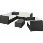 Tectake Rattan Garden Furniture Lounge Pisa - Black