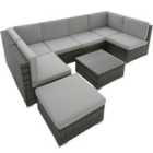Tectake Rattan Garden Furniture Lounge Venice - Dark Grey