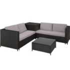 Tectake Rattan Garden Furniture Lounge Siena - Black/Grey
