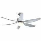 HOMCOM Reversible Ceiling Fan With Light 6 Blades Indoor Led Lighting Fan Silver