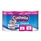 Cushelle Original Tubeless Double Roll Toilet Tissue, 6s