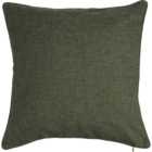 Wilko Olive Green Faux Linen Cushion 43 x 43cm