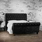 LPD Furniture Isabella King Bed Black Crushed Velvet