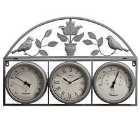 Garden Gear Outdoor Wall Clock and Weather Station - Grey