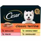 Cesar Classic Terrine Selection Dog Food Trays 4 x 150g