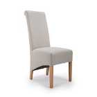 2 x Shankar Krista Roll Back Herringbone Plain Cappuccino Dining Chairs