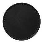 Set of 4 Black & Grey Faux Leather Reversible Round Coasters