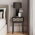 Delphi 1 Drawer Mirrored Bedside Table
