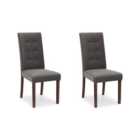 Madrid Set of 2 Dining Chairs, Grey Velvet