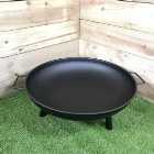 59cm / 23" Round Metal Fire Pit Basket Garden Patio Wood Solid Fuel Burner