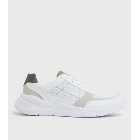 Off White Colour Block Lace Up Chunky Trainers