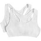 M&S Girls Seamfree Cropped Tops, 6-8 Years, White 2 per pack