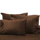 Todd Linens 6 Piece Silky Satin Breathable Duvet Cover Bedding Set - Chocolate Super King