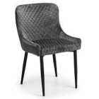 Julian Bowen Set Of 2 Luxe Velvet Dining Chairs Grey