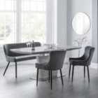 Julian Bowen Como High Gloss Grey Table Luxe Grey Hb Bench And 2 Luxe Grey Chairs Set