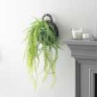 Artificial String of Pearls in Black Hanging Wall Basket