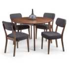 Farringdon Round Dining Table with 4 Chairs, Beech Wood