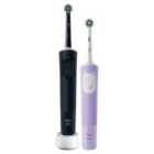 Oral-b Vitality Pro Electric Toothbrush Duo Pack Black/Lilac