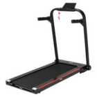 HOMCOM Electric Folding Treadmill w/ Wheels, Safety Button and LED Monitor