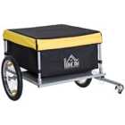HOMCOM Bicycle Bike Cargo Trailer Cart Carrier Shopping Yellow And Black