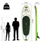 HOMCOM 10Ft Inflatable Surfing Board With Paddle Fix Bag Air Pump Fin Backpack Green