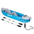 Outsunny Inflatable Kayak Two-Person Inflatable Boat With Air Pump Aluminium Oars Blue