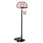 HOMCOM 155-210Cm Height Adjustable Basketball Stand Backboard Portable With Net White