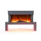 Livingandhome Luxurious Grey Electric Freestanding Fire Suite