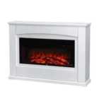 Living and Home White Electric Fireplace Suite