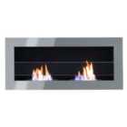 Living and Home Grey Bio Ethanol Fireplace With 2 Alcohol Furnaces