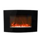 Living and Home Curved Glass Wall Mounted Electric Fireplace