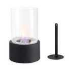 Living and Home Tabletop Bio Ethanol Fireplace With Glass Tube