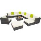 Tectake Las Vegas Rattan Garden Sofa Lounge Set - Grey