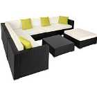Tectake Rattan Garden Furniture Lounge Marbella - Black