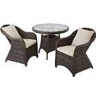 Tectake Zurich Rattan Bistro Set With 2 Armchairs And Table