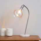 Latisha Iridescent Glass Marble Base Task Table Lamp
