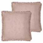 Furn. Korin Polyester Filled Cushions Twin Pack Cotton Blush