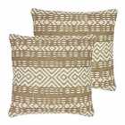 Furn. Bodhi Polyester Filled Cushions Twin Pack Cotton Jute Natural