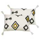 Furn. Inka Twin Pack Polyester Filled Cushions Natural
